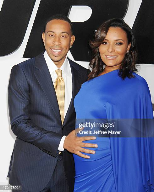 Actor/recording artist Ludacris and Eudoxie Mbouguiengue arrive at the 'Furious 7' - Los Angeles Premiere at TCL Chinese Theatre IMAX on April 1,...