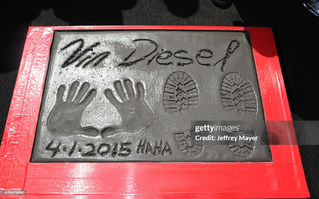 Vin Diesel Hand/Footprint Ceremony At TCL Chinese Theatre IMAX