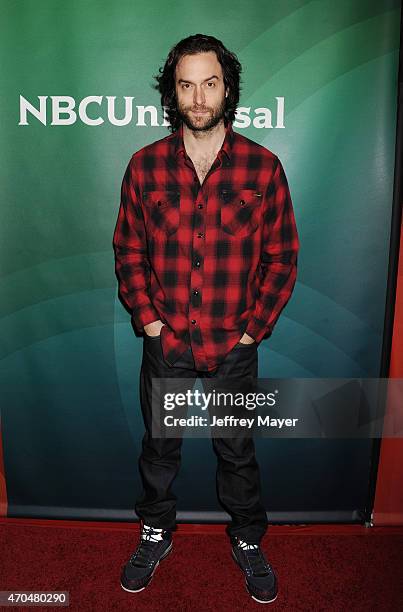 Actor Chris D'Elia attends the 2015 NBCUniversal Summer Press Day held at the The Langham Huntington Hotel and Spa on April 02, 2015 in Pasadena,...