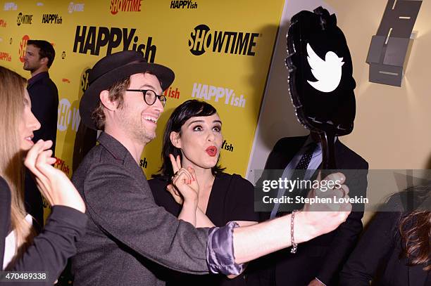 Actors Tobias Segal and Molly Hager attend the premiere of the SHOWTIME original comedy series HAPPYish on April 20, 2015 in New York City....