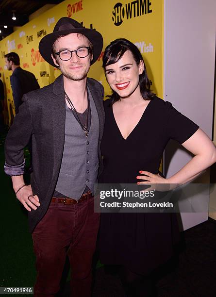 Actors Tobias Segal and Molly Hager attend the premiere of the SHOWTIME original comedy series HAPPYish on April 20, 2015 in New York City....