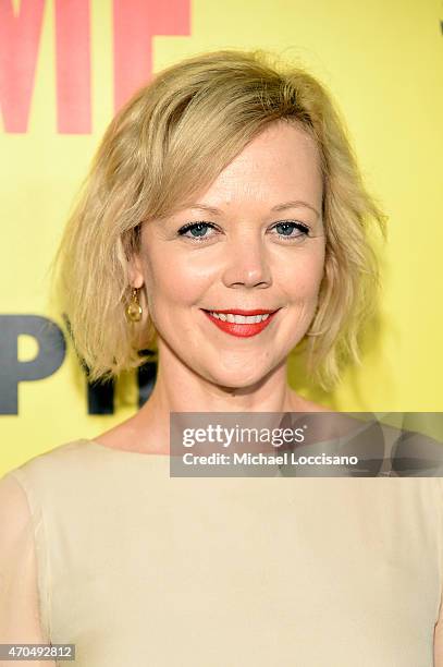 Actress Emily Bergl attends the premiere of the SHOWTIME original comedy series HAPPYish on April 20, 2015 in New York City. Following the...