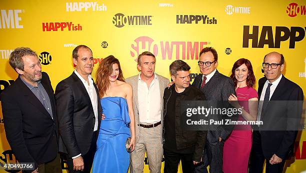 Ken Kwapis, Bradley Whitford, David Nevins, Steve Coogan, Kathryn Hahn, Carrie Preston, and Matt Blank attend 'HAPPYish' series premiere at Sunshine...