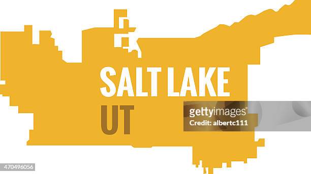salt lake city stylized outline - salt lake city stock illustrations