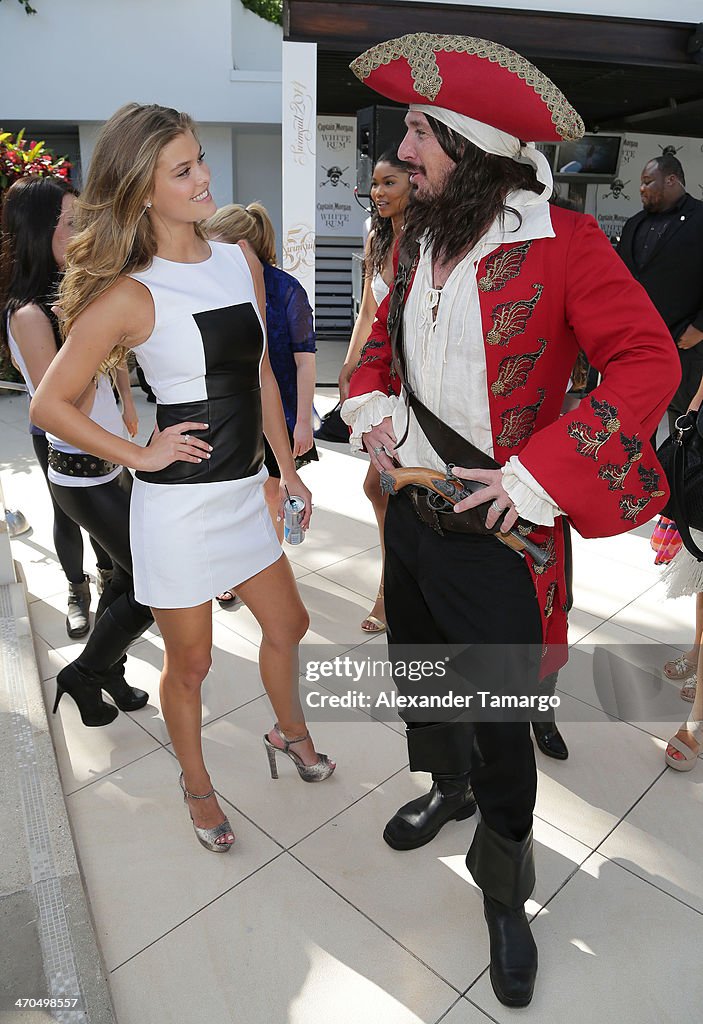 Sports Illustrated Cover Model Nina Agdal poses with Captain Morgan ...