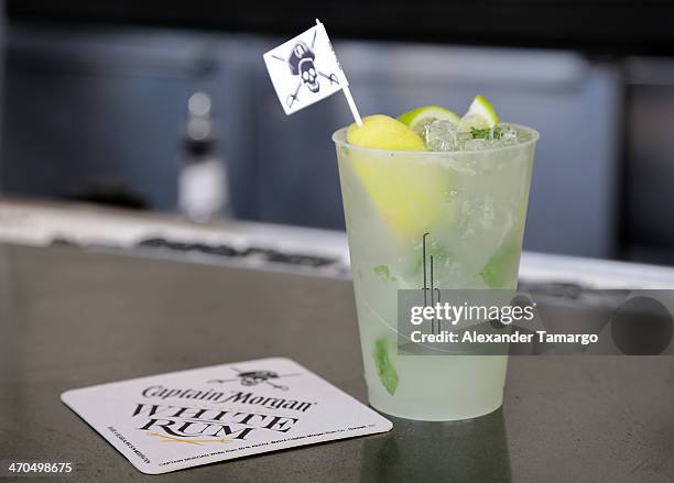 General view at the Captain Morgan White Rum poolside party during the Sports Illustrated Swimsuit's 50th anniversary celebration at Fontainebleau...