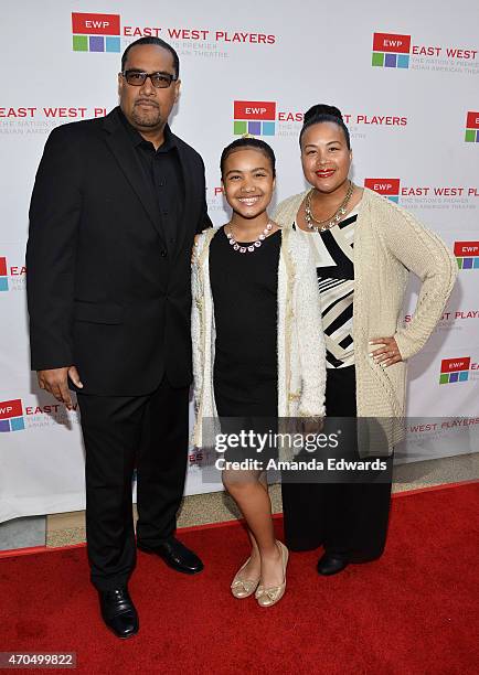 Wrestler Black Pearl and Tiffany Smith arrive at the East West Players' Golden Anniversary Visionary Awards Dinner and Silent Auction at the...