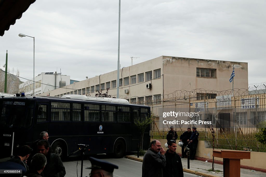 A view of Korydallos Prison inside which the trial of 69...