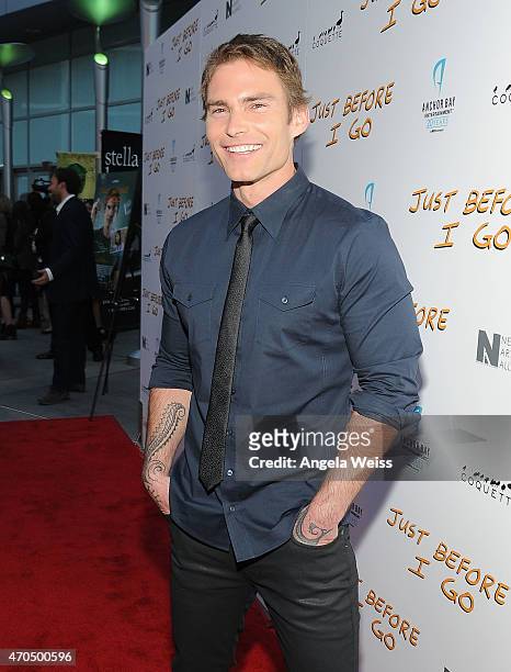 Actor Seann William Scott attends the Los Angeles Special Screening of "Just Before I Go" at ArcLight Hollywood on April 20, 2015 in Hollywood,...