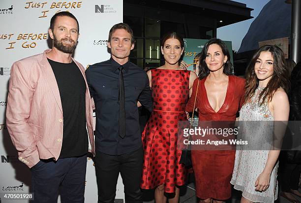 Garret Dillahunt, Seann William Scott, Kate Walsh, Courteney Cox and Olivia Thirlby attend the Los Angeles Special Screening of "Just Before I Go" at...