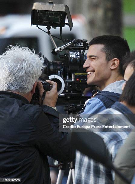 Actor Alex Gonzalez is seen during the set filming of a commercial for 'Vivesoy' on March 31, 2015 in Madrid, Spain.