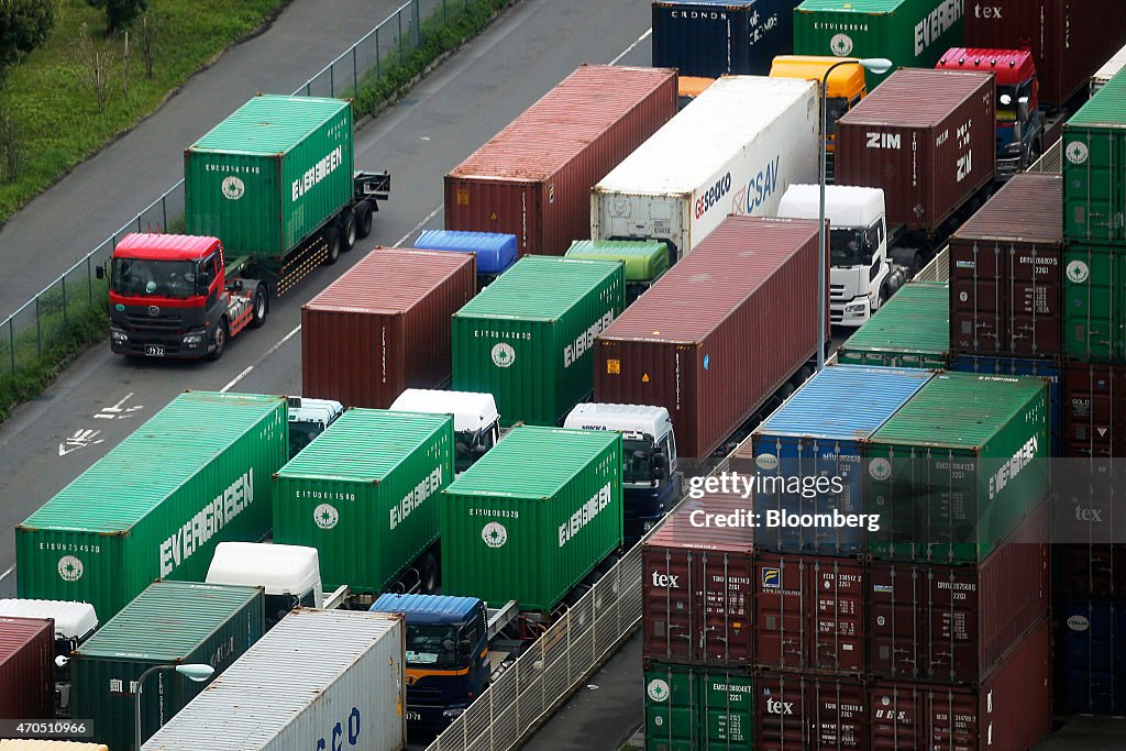 Images Of Container Terminal Ahead Of The Release Of Japan Trade Figures