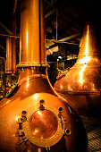 Copper Whiskey vats at a distillery