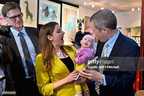 Scottish Liberal Democrat leader Willie Rennie, Jo Swinson and candidate Mike Crockart meet five month old Martha Milne, as they launch the Scottish...