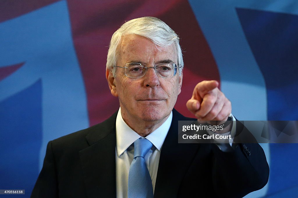 Former Prime Minister Sir John Major Joins The Election Campaign