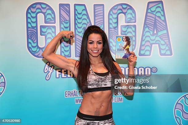 Fernanda Brandao poses during the presentation of her fitness program GINGA at The Charles hotel on April 21, 2015 in Munich, Germany.