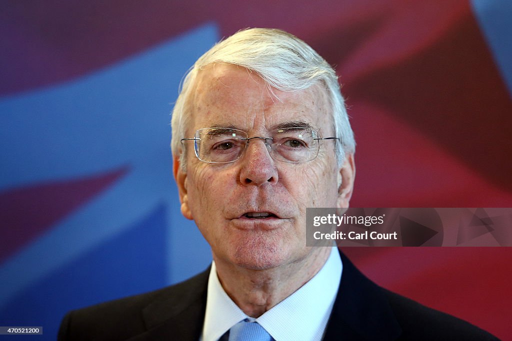 Former Prime Minister Sir John Major Joins The Election Campaign