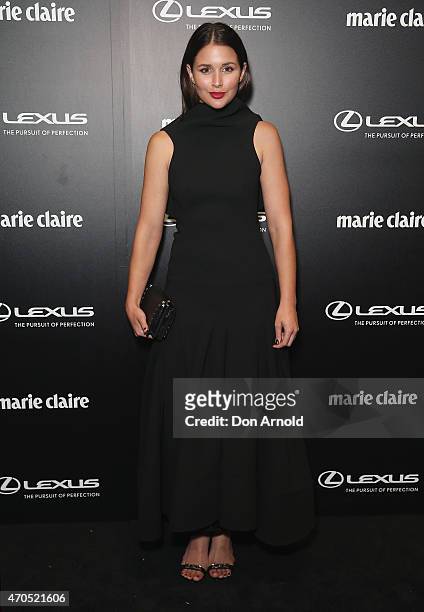 Sara Donaldson arrives at the 2015 Prix de Marie Claire Awards at Fox Studios on April 21, 2015 in Sydney, Australia.