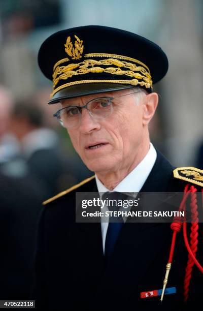 Paris police Prefect Bernard Boucault attends the inauguration of a new police station on April 21, 2015 at the Gare du Nord in Paris. AFP PHOTO /...