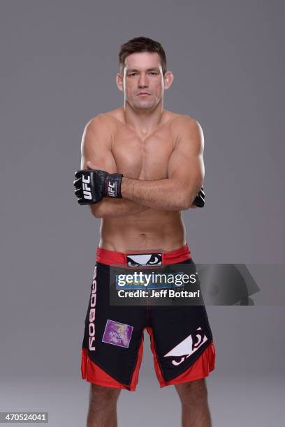 Demian Maia poses for a portrait during a UFC photo session on February 19, 2014 in Las Vegas, Nevada.