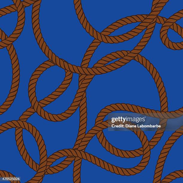 seamless repeating pattern of nautical rope - boat rope stock illustrations