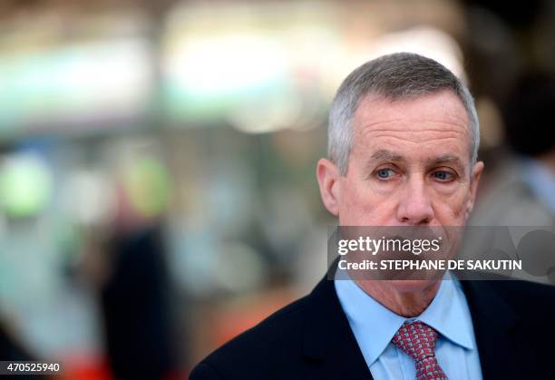 Paris prosecutor Francois Molins attends the inauguration ceremony of a new police station on April 21, 2015 at the Gare du Nord train station in...
