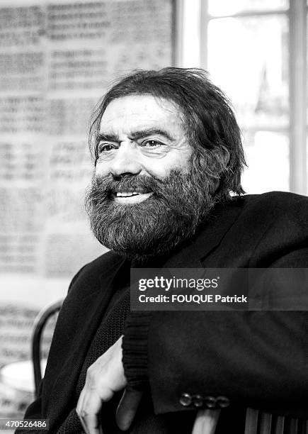 Jewish writer Marek Halter and muslim Hassen Chalghoumi, iman of the mosque of Drancy at Marek Halter's home in Paris on February 11, 2015. The...
