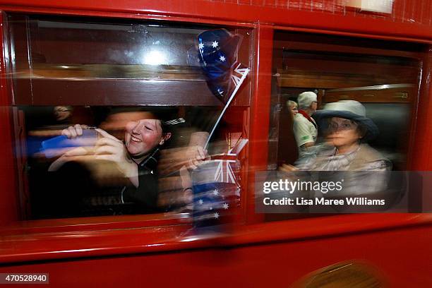 The ANZAC Troop Train arrives at Emerald station on April 21, 2015 in Emerald, Australia. The 2015 ANZAC Troop Train Re-Enactment commemorates the...