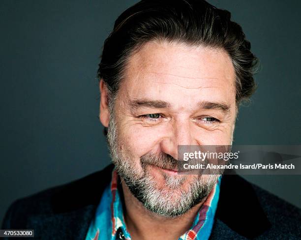 Actor and film director Russell Crowe is photographed for Paris Match on March 24, 2015 in Paris, France.