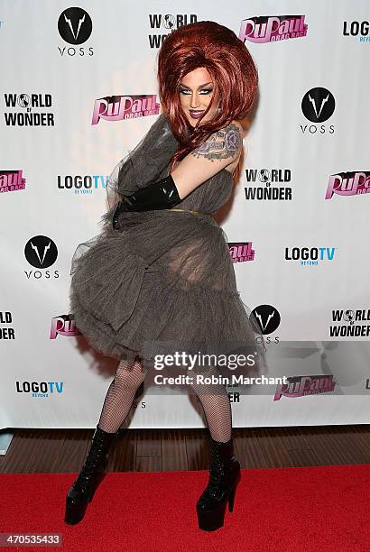 Adore Delano attends "RuPaul's Drag Race" Season 6 Party at Stage 48 on February 19, 2014 in New York City.