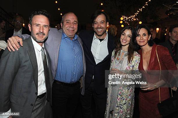 Actor David Arquette, Anchor Bay President Bill Clark and Gabe Cowan, actress Olivia Thirlby and director Courteney Cox attend the Los Angeles...