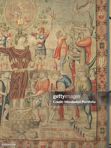 "March , by Benedetto da Milano upon drawing by Bramantino, c. 1503-1508, 16th Century, tapestry Italy, Lombardy, Milan, Sforza Castle. Detail....