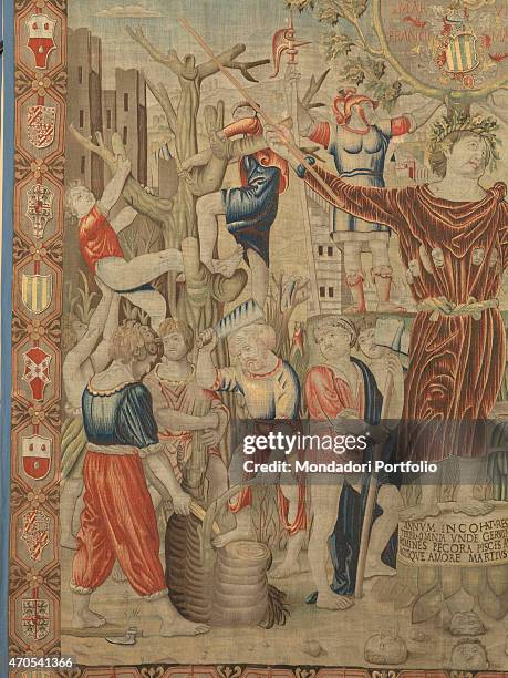 "March , by Benedetto da Milano upon drawing by Bramantino, c. 1503-1508, 16th Century, tapestry Italy, Lombardy, Milan, Sforza Castle. Detail....