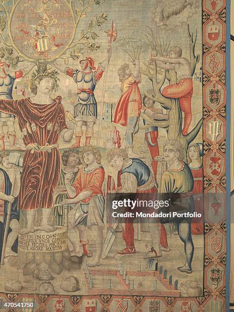 "March , by Benedetto da Milano upon drawing by Bramantino, c. 1503-1508, 16th Century, tapestry Italy, Lombardy, Milan, Sforza Castle. Detail....
