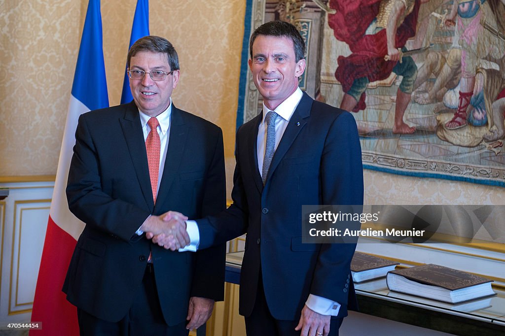 The Minister Of External Relations Of Cuba Bruno Edouardo Rodriguez Parilla Arrives For A Meeting With Manuel Valls