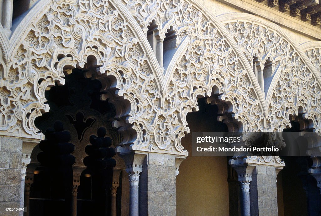 "Polylobated Arches at the Aljaferia Palace, by Mozarabic craftsmen, 11th-15th Century, carved stone"