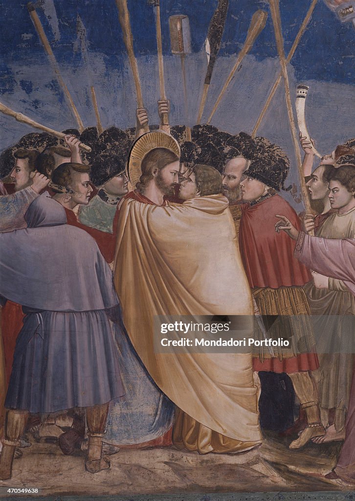 "Kiss of Judas (Bacio di Giuda), by Giotto, 1303-1305, 14th Century, fresco"