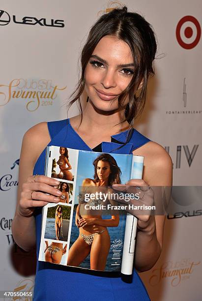 Model Emily Ratajkowski attends Club SI Swimsuit at LIV Nightclub hosted by Sports Illustrated at Fontainebleau Miami on February 19, 2014 in Miami...