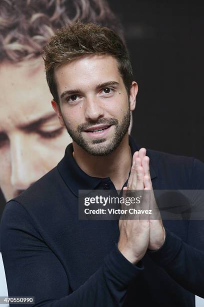 Singer Pablo Alboran attends a press conference to promote his tour "Terral" at Four Seasons Hotel on April 21, 2015 in Mexico City, Mexico.
