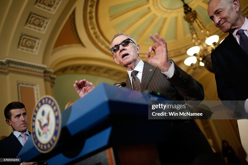 Senate Lawmakers Address The Media After Their Weekly Policy Meetings