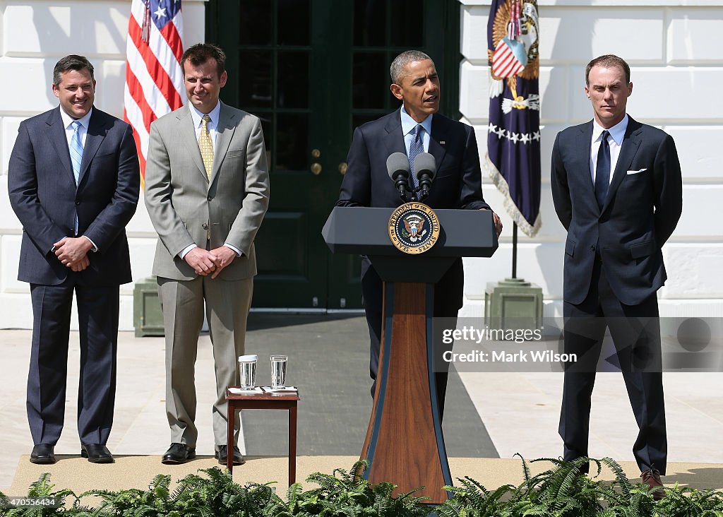 Obama Hosts NASCAR Sprint Cup Series Champion Kevin Harvick At The White House