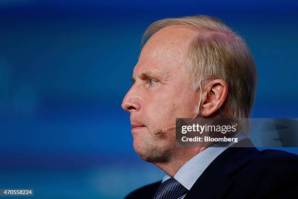 Robert "Bob" Dudley, chief executive officer of BP Plc, listens during the 2015 IHS CERAWeek conference in Houston, Texas, U.S., on Tuesday, April...