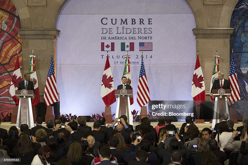 Obama, Pena Nieto, Harper At North America Summit