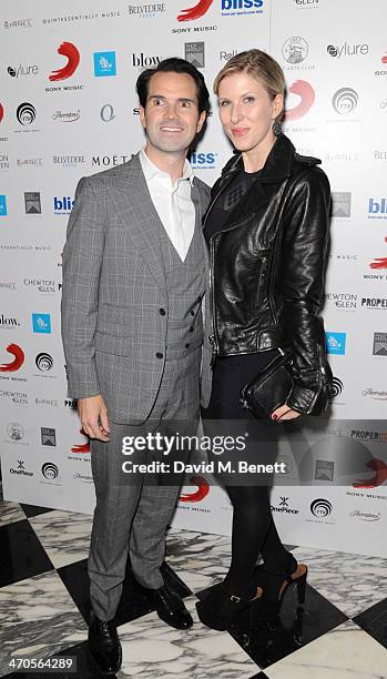 Jimmy Carr and Karoline Copping attend The BRIT Awards 2014 Sony after party on February 19, 2014 in London, England.