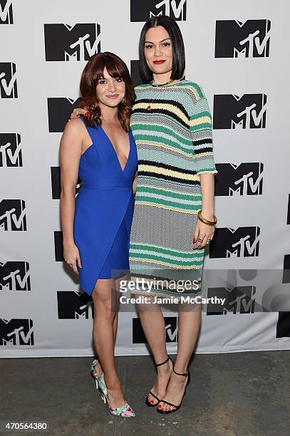 Katie Stevens and Jessie J attend the MTV 2015 Upfront presentation on April 21, 2015 in New York City.