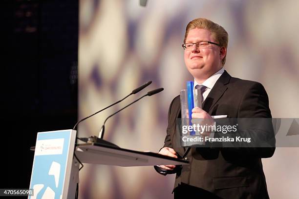 Peter Smits attends the German Computer Games Award 2015 at e-Werk on April 21, 2015 in Berlin, Germany.