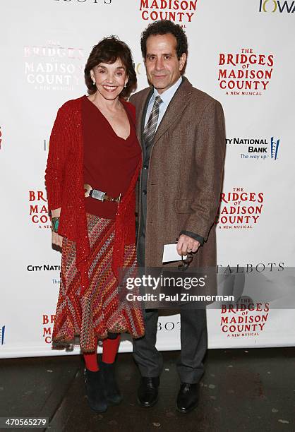 Brooke Adams and Tony Shalhoub attend the production of "The Bridges Of Madison County" at Gerald Schoenfeld Theatre on February 19, 2014 in New York...