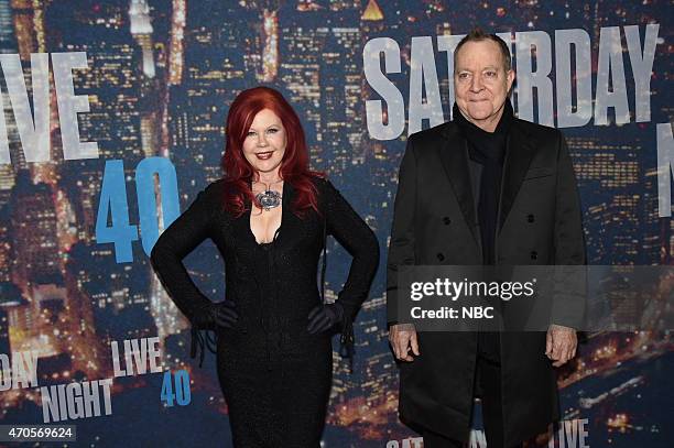 Pictured: Kate Pierson, Fred Schneider of the B-52s walk the red carpet at the SNL 40th Anniversary Special at 30 Rockefeller Plaza in New York, NY...