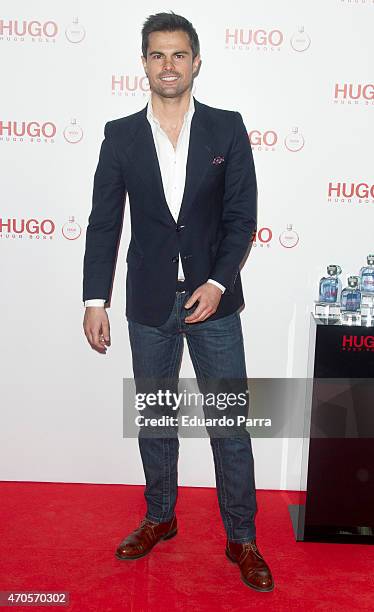 Curi Gallardo attends Hugo Boss Woman fragrance presentation photocall at Matadero Madrid on April 21, 2015 in Madrid, Spain.