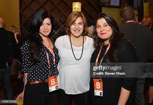 Natalia Leite, TFF Director of Programming Genna Terranova and Sharmeen Obaid Chinoy attend Directors Brunch during the 2015 Tribeca Film Festival at...